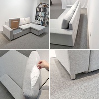 Iving room-sofá Seccional de color blanco, cama con almacenamiento para ananada rarawer