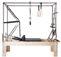 Gericon Pilates Reformer avec combinaison trapèze complète Pilates Studio Machine Solid Wood Fitness