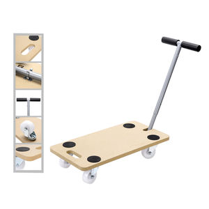 Vouwbare Houten Flatbed Duwwagen Met Één Klik 200Kg Opvouwbare Handgreep Platform Handwagen Indoor Dolly Outdoor Trolley - Product Image 1