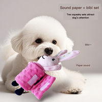 Jouet en peluche pour chien, mignon, de dessin animé, résistant aux morsures, couineur, interactif, anti-ennui, durable, avec compartiment pour friandises, son de papier, pliable, lapin, mouton