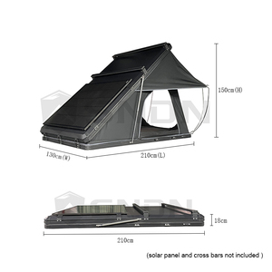 Tente de toit de voiture portable SNDN, <span class=keywords><strong>prix</strong></span> d'usine, coque rigide, installation rapide, tente de toit triangulaire en aluminium à clapet avec échelle et LED - Product Image 6