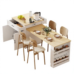 <span class=keywords><strong>Mesa</strong></span> de Comedor Extensible <span class=keywords><strong>para</strong></span> <span class=keywords><strong>Isla</strong></span> de <span class=keywords><strong>Cocina</strong></span> de 82 Pulgadas, con Capacidad <span class=keywords><strong>para</strong></span> 4-6 Personas, de Piedra Sinterizada Sintética, Bambú Ecológico, Diseño Moderno, Doble Tamaño, <span class=keywords><strong>para</strong></span> Hotel - Product Image 1