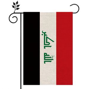 Drapeau de l'Irak, extérieur, <span class=keywords><strong>en</strong></span> lin de haute qualité, 12*18 pouces, plus de styles pour vous de choisir - Product Image 1