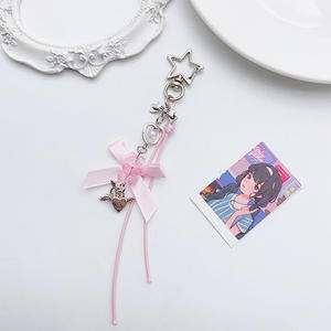 Mengda Y2K estilo milenario <span class=keywords><strong>dulce</strong></span> y fresco chica oso Ángel llavero Bowknot cuenta colgante estrella botón Goben cadena de moda - Product Image 2