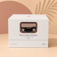 Boîte rigide à deux pièces avec logo en relief et impression personnalisée de motif musical pour haut-parleur Bluetooth, cadeau électronique haut de gamme