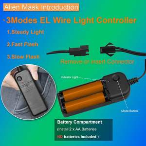 <span class=keywords><strong>Maschera</strong></span> LED Aliena per Adulti e Bambini, <span class=keywords><strong>Maschera</strong></span> Luminosa per Halloween con 3 Modalità, <span class=keywords><strong>Maschera</strong></span> Illuminata per Festival e Cosplay, Made in Cina - Product Image 3