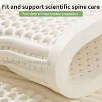 Cubrecolchón de Látex de Lujo Tamaño Queen, Espuma de Látex de Bajo Rebote con Soporte Ergonómico para el Cuerpo, Transpirable y Antiácaros