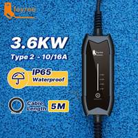 Chargeur EV portable Feyree avec batterie 3,5 kW 16A, chargeur EV type 2, prise de charge AC, station de charge pour véhicules électriques