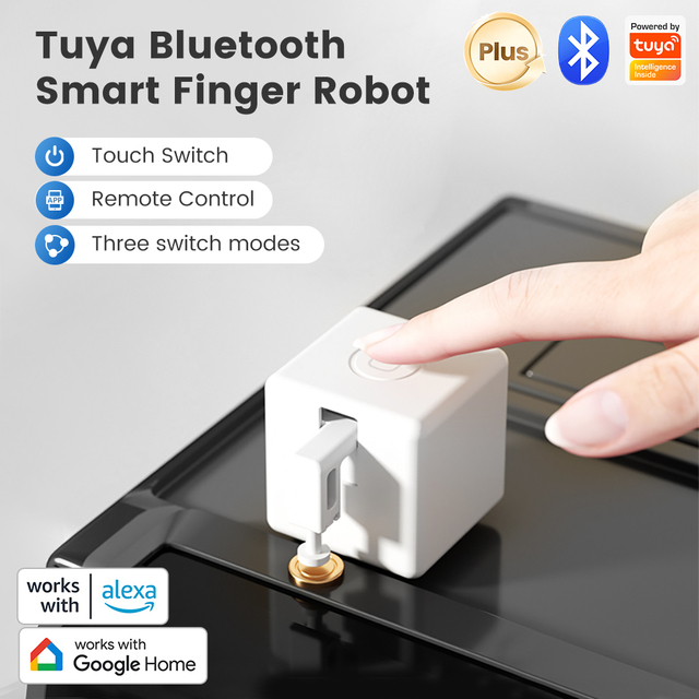 Tuya Bluetooth Smart Fingerbot Plus Wireless Smart Button Pusher APP Remote Control Works with Alexa Google Assistant