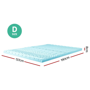 11 Khu Đôi Bộ Nhớ Bọt Nệm Topper 8Cm Dày Có Thể Tháo Rời Có Thể Giặt Màu Xanh Bìa Có Thể Gập Lại Giường Bảo Vệ Tre Mát Ngủ - Product Image 3