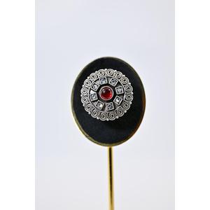 Anillo de cóctel de lujo vintage de plata 925 con rubí central, engaste de diamante con garra de corte princesa, bisel geométrico, unisex, para compromiso y boda - Product Image 2