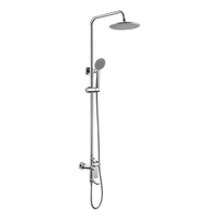 Conception de projet finition chromée laiton massif poignée unique salle de bains Durable ensemble de douche chaude et froide robinet mitigeur