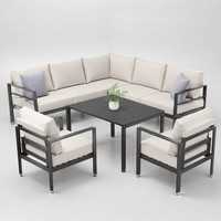 Ensemble de canapés modernes pour l'extérieur, chaise de loisirs, meubles de luxe en teck pour patio, balcon, jardin, imperméable et durable