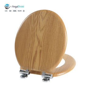 บานพับปรับได้สำหรับห้องน้ำสแกนดิเนเวียที่นั่งชักโครกทำจากไม้โอ๊คทรงกลมดีไซน์ทันสมัย - Product Image 1