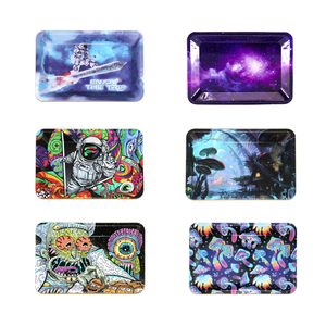 Plateau de service en étain en gros d'usine, prix bas, plateau roulant en étain avec logo personnalisé, plateau à tabac - Product Image 1