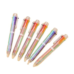 Cheap 6 colors plastic ball pen manufacturing