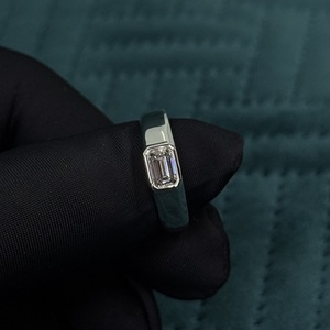 Bague en platine PT950 de qualité supérieure avec diamant cultivé en laboratoire, unisexe, élégante, pour fiançailles, anniversaire, bijoux fins - Product Image 2