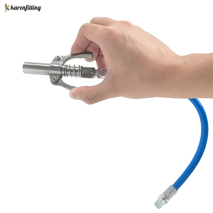 Coupleur de pistolet à graisse 10000 PSI NPTI/8 à déconnexion rapide, embout de pompe à graisse/huile, tuyau flexible à ressort de 12 pouces, embout de seringue pour lubrifiant, kit d'outils - Product Image 5