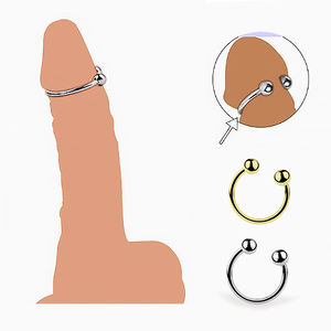 Metall verriegelung Anti-Beam Cockring mit Doppel perlen kragen für Männer-Anpassbares Design Penis Sexspielzeug - Product Image 1