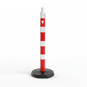 Poste de Advertencia Reflectante de 110 x 8 cm, Delineador Flexible para Seguridad Vial y de Tráfico, Material de Goma y Plástico Blanco - Product Image 2