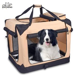 กรงสัตว์เลี้ยงพับได้แบบพกพาได้4ประตูโครงเหล็กแข็งแรงลายสัตว์กรงสำหรับสุนัขแมวสุนัข - Product Image 1