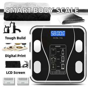 स्मार्ट 180 किलोग्राम डिजिटल बाथरूम स्केल घरेलू इलेक्ट्रॉनिक बैलेंस ऐप ग्लास एलसीडी ओएम अनुकूलन योग्य स्मार्ट बॉडी फैट वजन बेसाकुला - Product Image 4