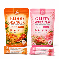 Bloedsinaasappel C Collageen Vitamine C Poeder Sachets Vlierbessenextract Beautyproducten Voedingssupplement Huidondersteuning OEM