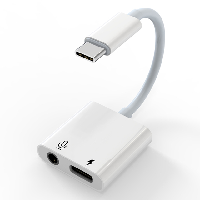2 in 1 Type C to 3.5mm Jack Earphone Headphone Charging Audio Adapter Cable