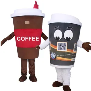 Publicité créative dessin animé société mascotte bière café bière Costume adulte personnalisé tasse à café mascotte Costume