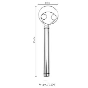 Baja tahan karat profesional roti Belanda 2 Mata lingkaran mencampur adonan Denmark kocokan adonan untuk alat kue - Product Image 4