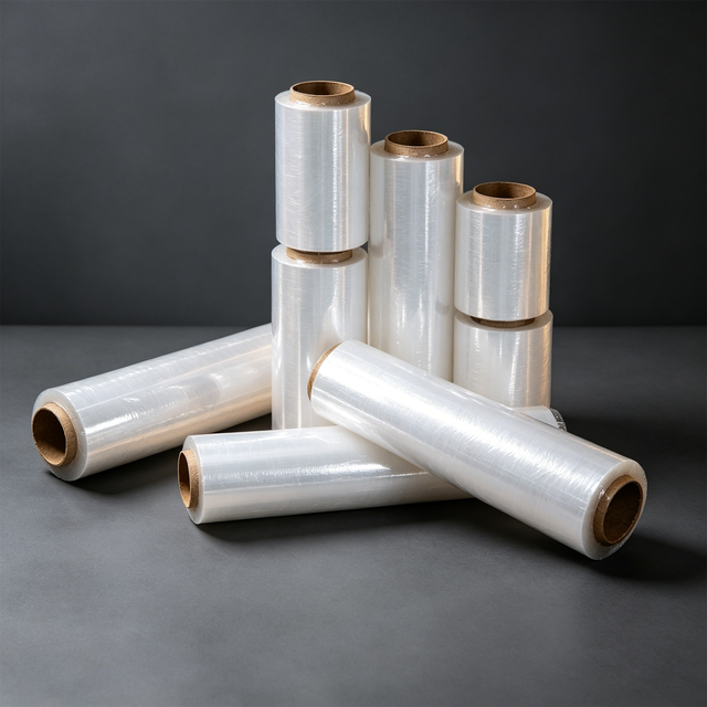Stretch Film LLDPE Material Moisture Proof Food Grade Packaging Film 50cm*20mic*200m Width Transparent Plastic Film Roll