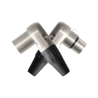 4 5 Pin Zinc Alloy Cover XLR Cannon Silver Plating Male-Female Plug Right Angle Connector for Guitar Audio Speaker