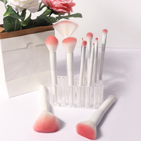 Juego de 11 Brochas de Maquillaje Veganas Blancas de Alta Gama para Mujer, Brochas de Maquillaje Profesionales de Lujo de Marca Privada Personalizadas