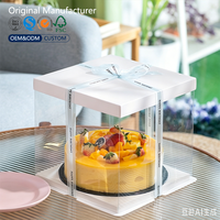 Boîte d'Emballage à Gâteaux Transparente Sur Mesure Haute Qualité en Gros, Boîtes à Gâteaux d'Anniversaire Transparentes, Vente Chaude