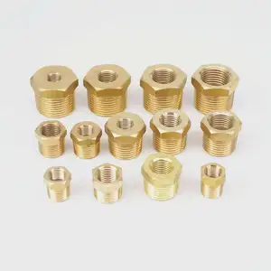 NPT BSPT Male To Female Thread Brass Reducer Bushing Reducing Pipe Fitting Coupler Connector for hydraulic