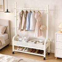 Séchoir à linge portable double en métal de haute qualité, robuste et écologique, pour balcon et salon extérieur