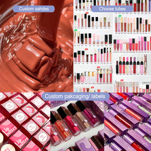 Donne all'ingrosso Private Label mode logo personalizzato vegano 43 colori cosmetici ad alta pigmentazione impermeabile <span class=keywords><strong>rossetto</strong></span> liquido opaco
