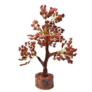 Kaufen Sie die besten Edelsteinbäume Lieferanten | roter Jaspis-Briefband 300 Chips Goldener Drahtbaum