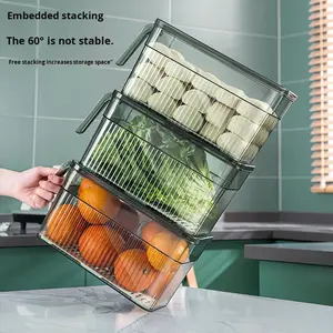 Contenedor <span class=keywords><strong>de</strong></span> almacenamiento <span class=keywords><strong>de</strong></span> plástico apilable <span class=keywords><strong>para</strong></span> <span class=keywords><strong>cocina</strong></span>, contenedor <span class=keywords><strong>de</strong></span> almacenamiento <span class=keywords><strong>de</strong></span> alimentos secos <span class=keywords><strong>para</strong></span> almacenamiento <span class=keywords><strong>de</strong></span> verduras y alimentos - Product Image 2