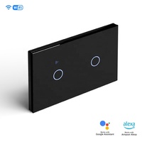 118*75mm électrique Wifi tactile interrupteur blanc noir panneau de verre Apple Homekit Tuya Google Alexa 2 Gang interrupteur intelligent