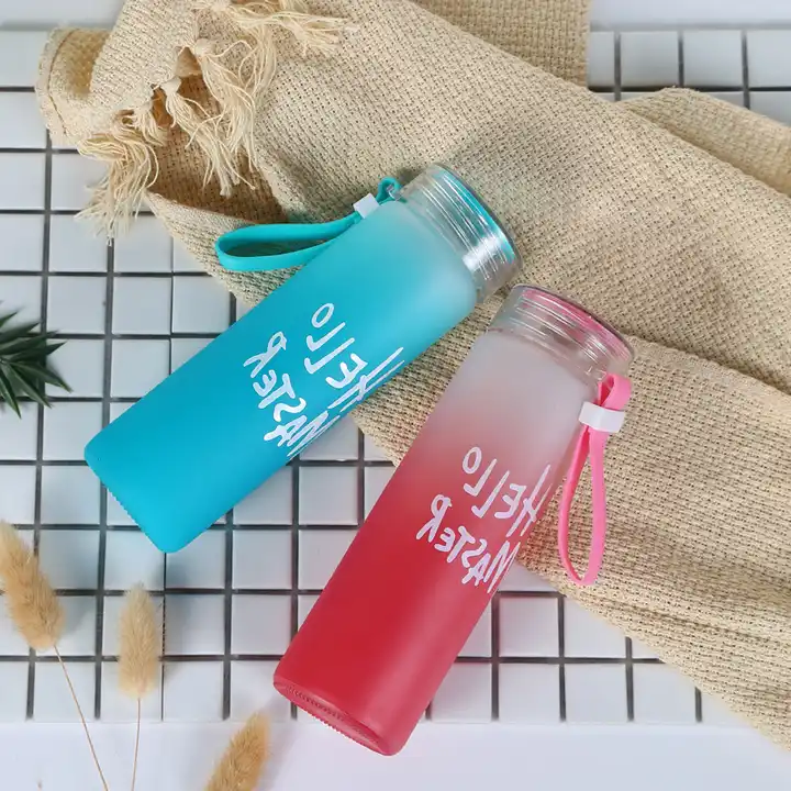 420ml Cylinder Frosted Portable Wide Mouth Colorful Reusable Glass Drinking  Water Bottle With Plastic Cap - Buy 420ml Cylinder Frosted Portable Wide  Mouth Colorful Reusable Glass Drinking Water Bottle With Plastic Cap