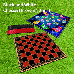 Juego de <span class=keywords><strong>Damas</strong></span> Plegable 2 en 1, Portátil, Grande, para Interior y Exterior, en Negro y Rojo, Venta al Por Mayor - Product Image 3