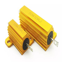 RX24 5W 10W 50W Resistor Daya Berlapis Aluminium Emas Resistor Daya Berlapis Kawat Resistor Pengereman Dinamis