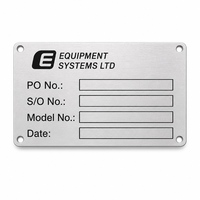 Plaques signalétiques métalliques personnalisées en aluminium gravées au laser avec support adhésif pour l'identification des équipements industriels