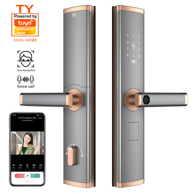 Smart Locks for Front Door Wifi Tuya Smart Lock Door Fingerprint Double Side Intelligent Digital Smart Door Lock with Camera