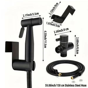 Wholesale Modern 304 Stainless Steel Wall-mounted Pressurized <strong>Toilet</strong> Spray Gun Set Nozzle Cleaner for Bathroom's Woman <strong>Washer</strong> - Product Image 5