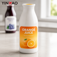 Rouleau d'autocollants adhésifs personnalisés, imperméables, écologiques, durables, étiquettes pour bouteilles de jus, boissons, lait, emballages, autocollants de logo