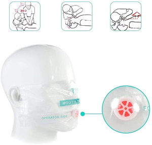 Metresq Resuscitator masker CPR, gantungan kunci, bantuan pertama pelindung wajah, untuk sekolah Cpr, hadiah siswa baru, berenang, Gym, penyelamatan kebugaran - Product Image 3