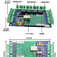 Controlador de puerta de red de cuatro puertas con panel de control de acceso IP/TCP con material ABS y soporte de tarjeta inteligente para el