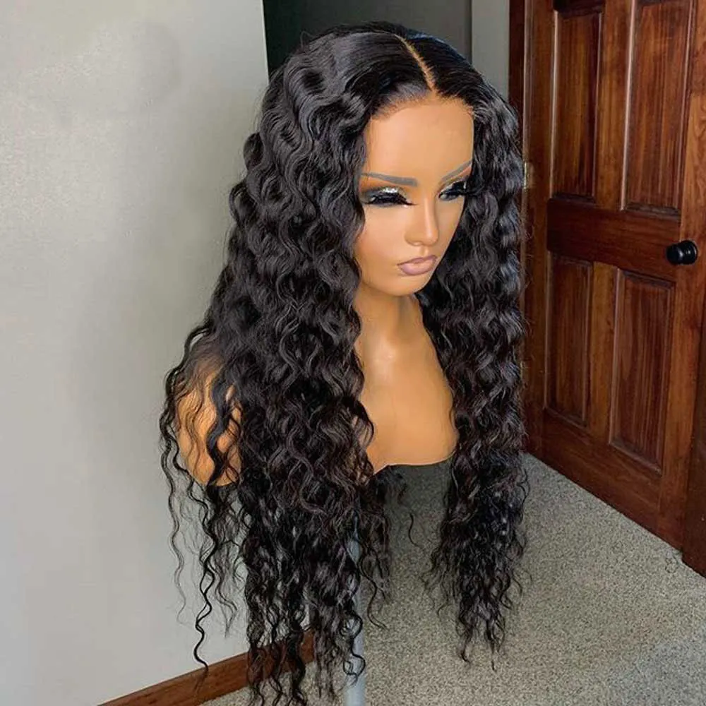 Wholesale Transparent Hd Lace Frontal Wig Unprocessed Deep Wave Lace Front Human Hair Wigs For Black Women